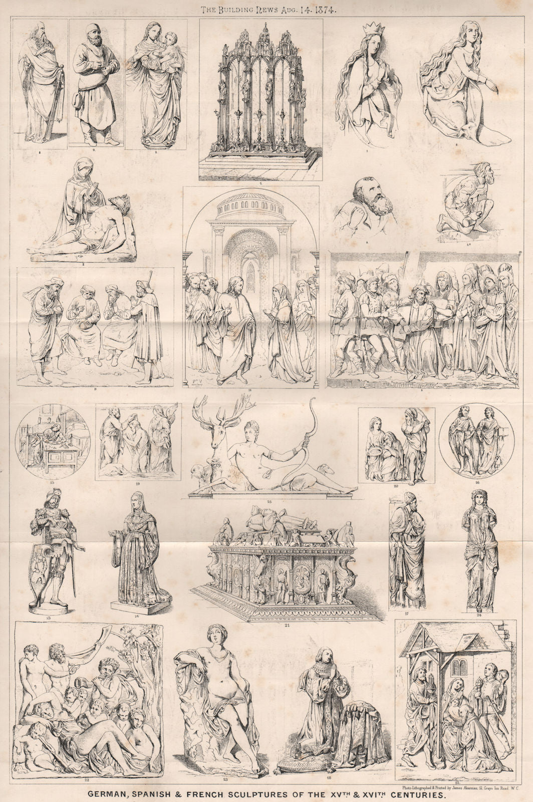 German, Spanish & French sculptures of the XVth. & XVIth. Centuries 1874 print